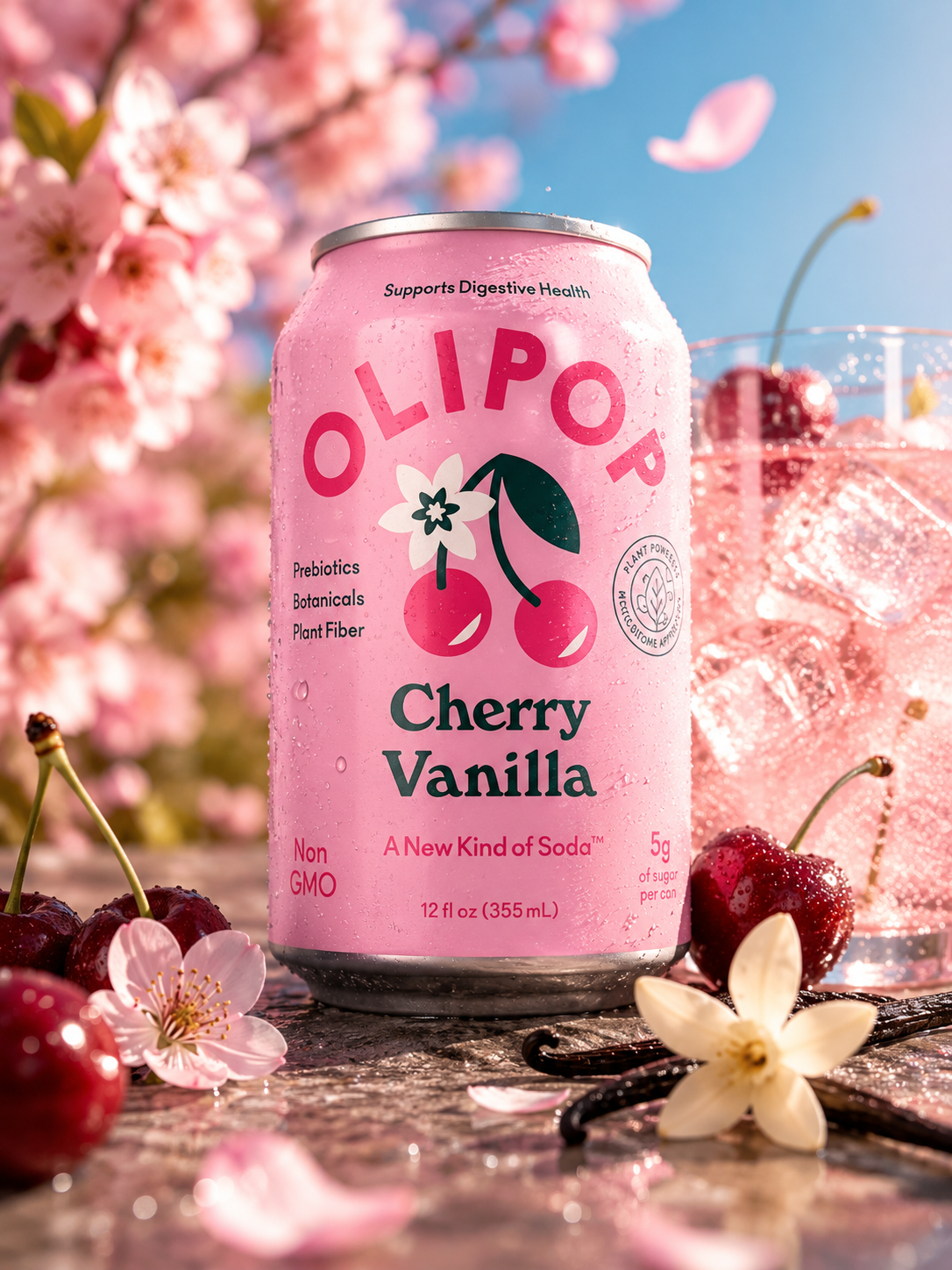 OLIPOP Cherry Vanilla after